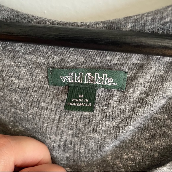 Sz M lettuce lime sleeve hems detail crop top Wild fable - Picture 4 of 4